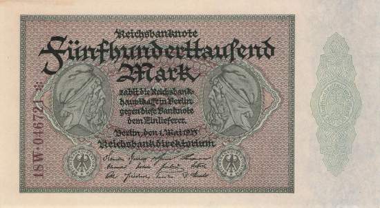 500000 Mark 1923 ro.87f W